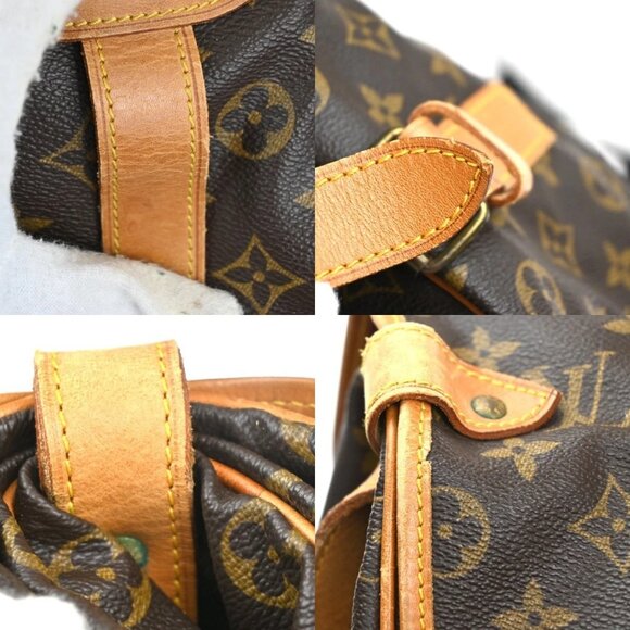 LOUIS VUITTON Logo Saumur 43 Shoulder Bag Monogram Leather Brown M42252 98MA210 - Picture 9 of 16